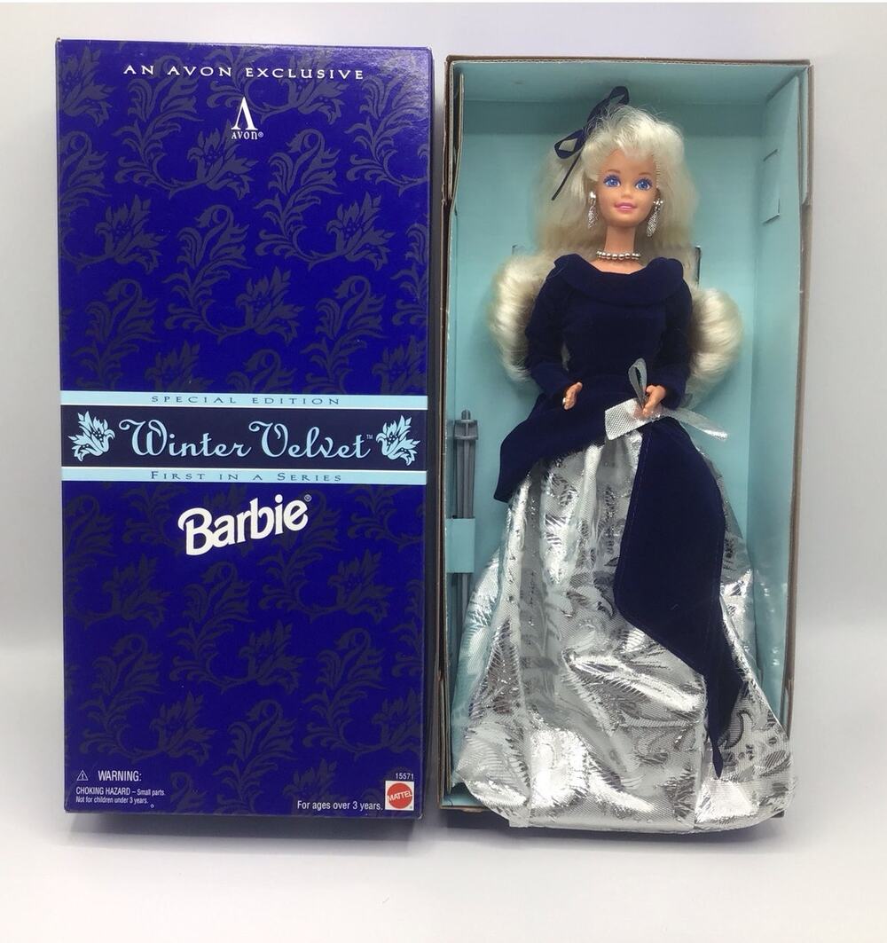 Vintage 1995 Avon Winter Velvet Barbie Doll Special Edition Mattel 15571 NIB
